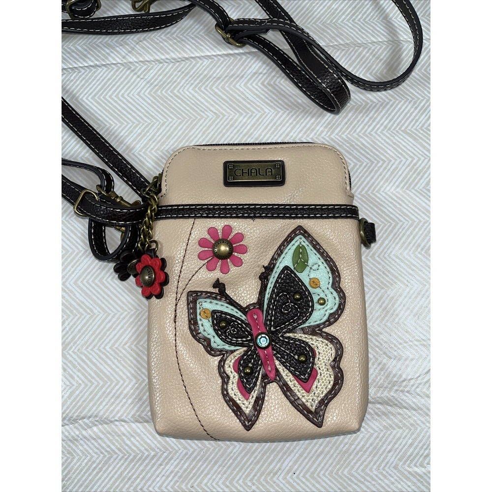 Chala Cell Phone Butterfly Ivory Crossbody Bag Only Essentials Cute Small Purse